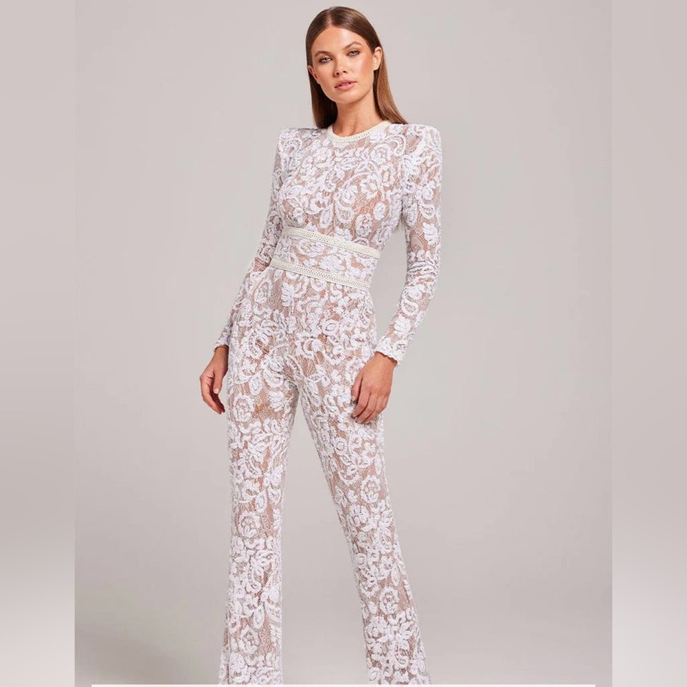 Nadine Merabi Bella White Jumpsuit